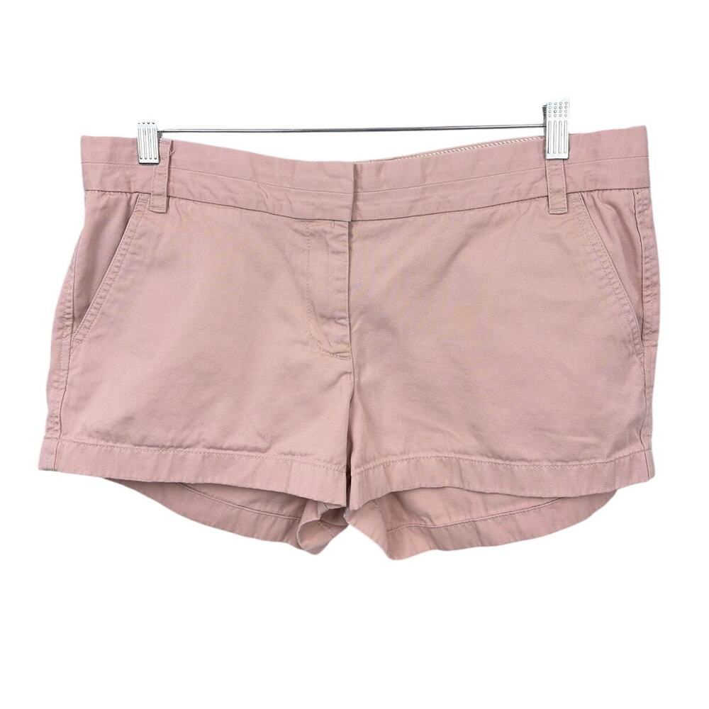 J Crew Preppy Casual Chic Cotton Blush Pink Classic Chino Shorts Women's Size 12